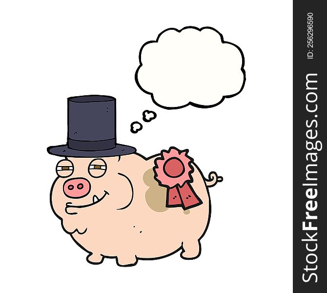 Thought Bubble Cartoon Prize Winning Pig