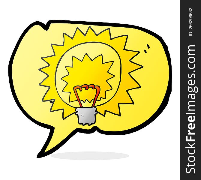 Speech Bubble Cartoon Light Bulb