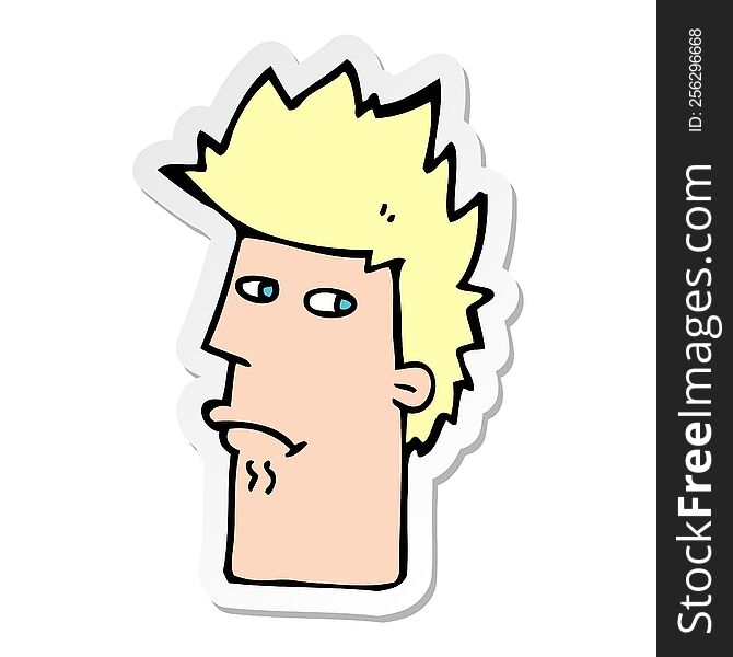 sticker of a cartoon nervous expression