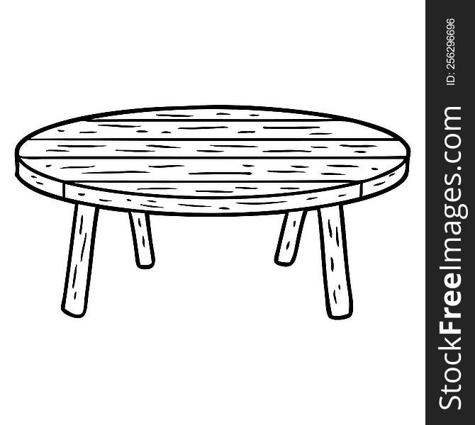 line drawing of a wooden table. line drawing of a wooden table