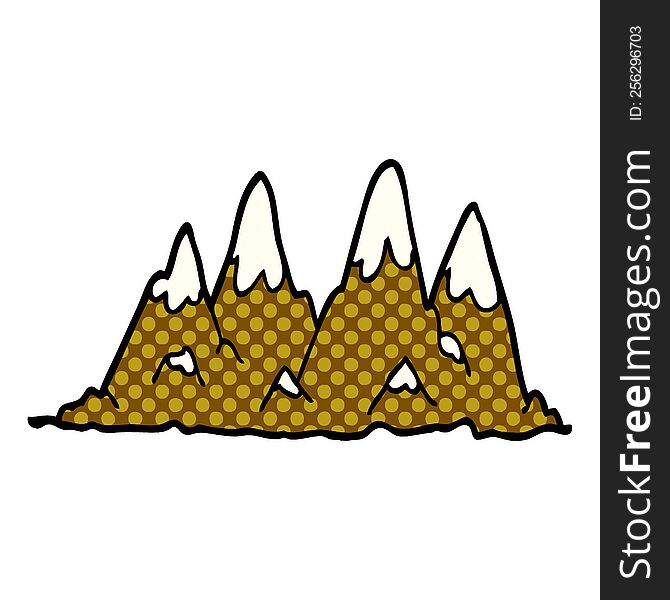 Cartoon Doodle Mountain Range