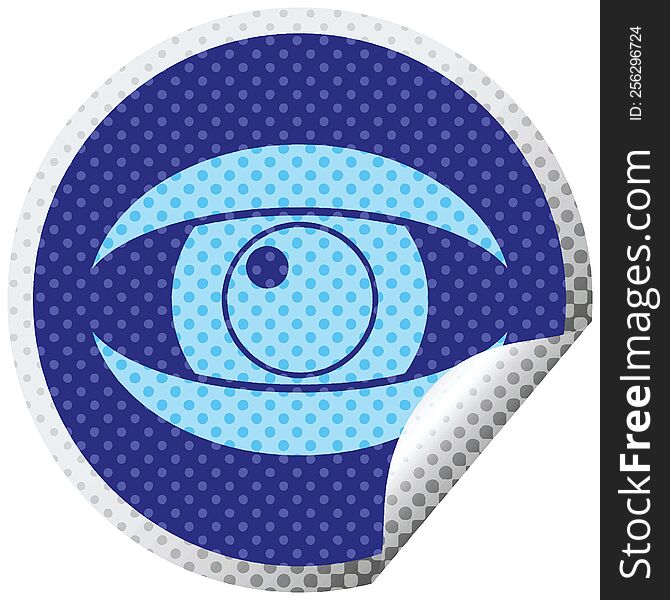 Staring Eye Circular Peeling Sticker