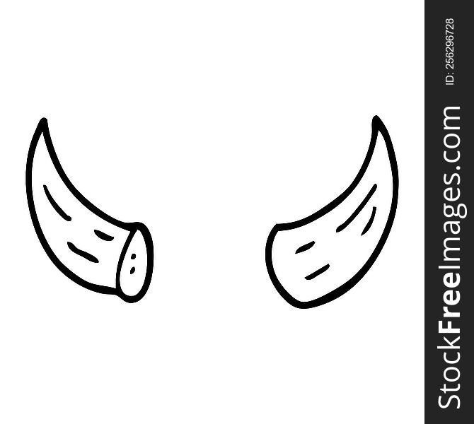 line drawing cartoon horns