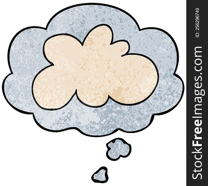 Cartoon Decorative Cloud Symbol And Thought Bubble In Grunge Texture Pattern Style