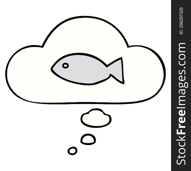 Cartoon Fish Symbol And Thought Bubble