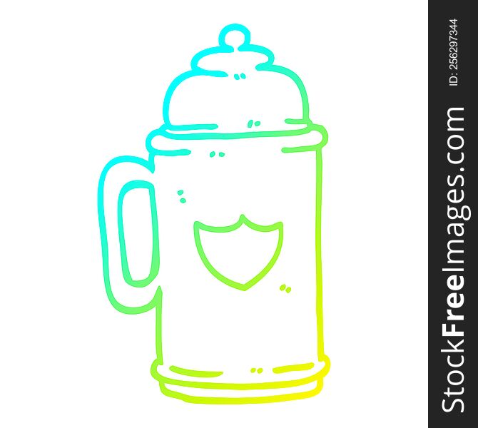 Cold Gradient Line Drawing Cartoon Traditional Beer Tankard