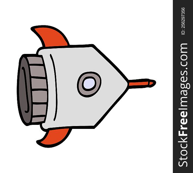 Cartoon Doodle Spaceship
