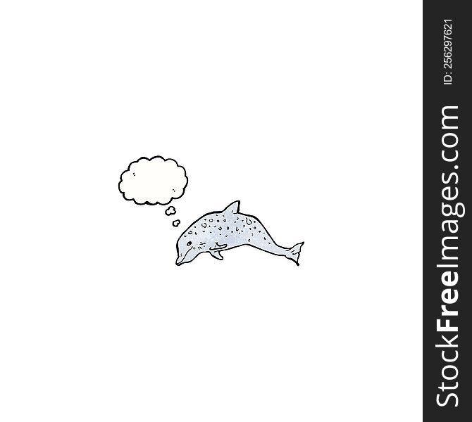 Cartoon Dolphin With Thought Bubble