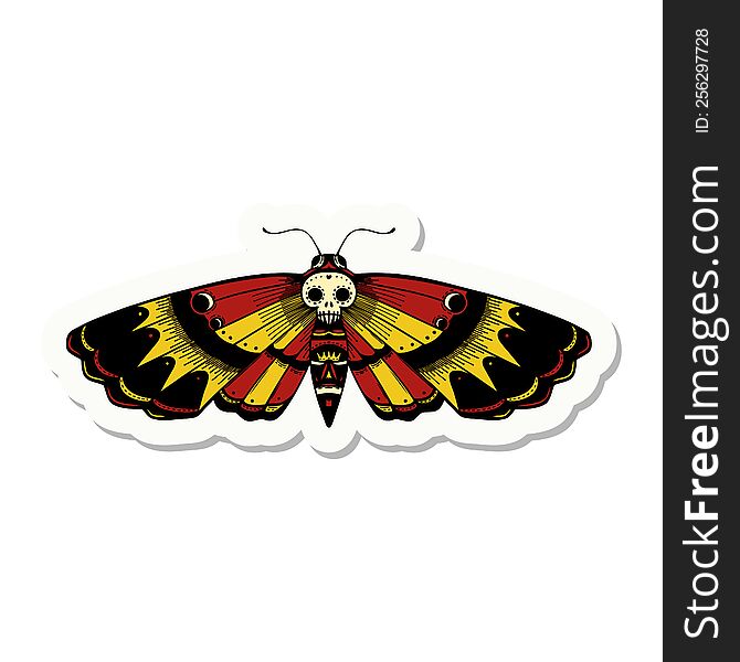 sticker of tattoo in traditional style of a deaths head moth. sticker of tattoo in traditional style of a deaths head moth