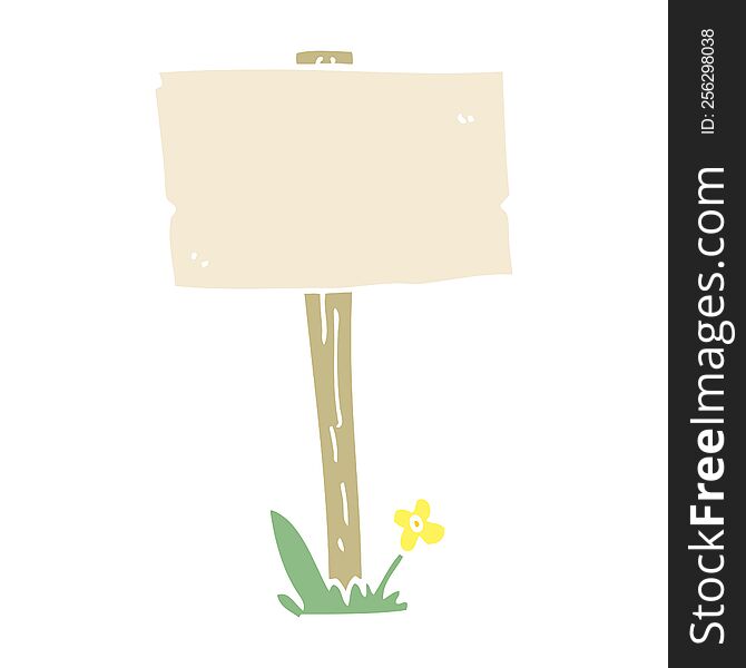 Cartoon Doodle Sign Post