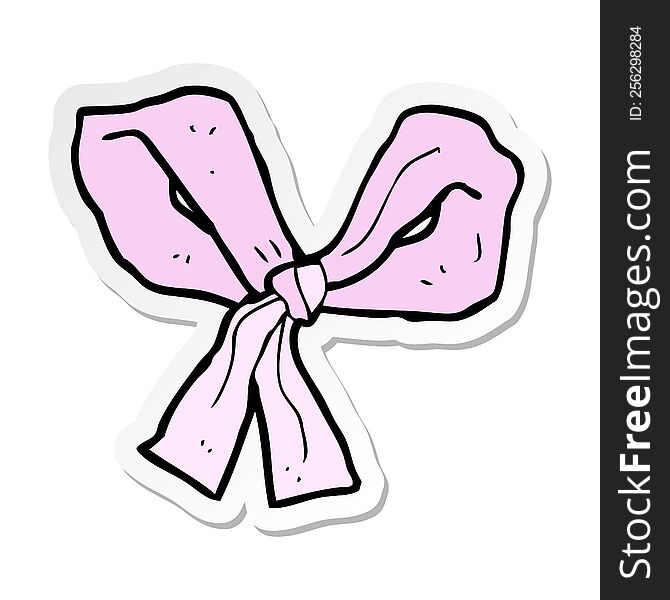 sticker of a cartoon pink bow