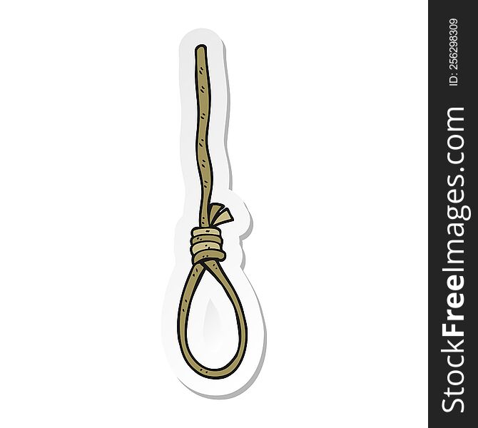 sticker of a cartoon hangmans noose
