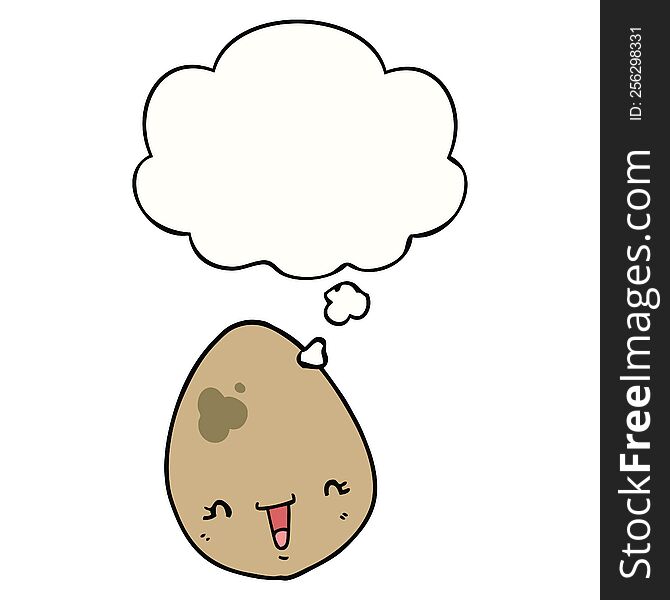 cartoon egg with thought bubble. cartoon egg with thought bubble