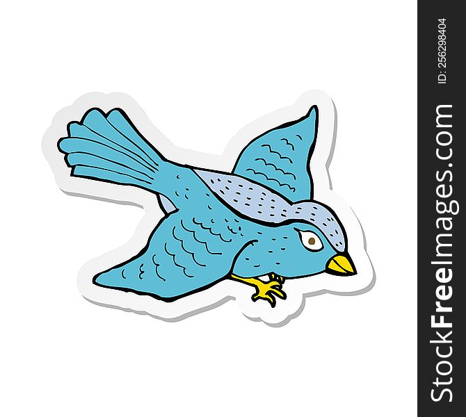 sticker of a cartoon flying bird