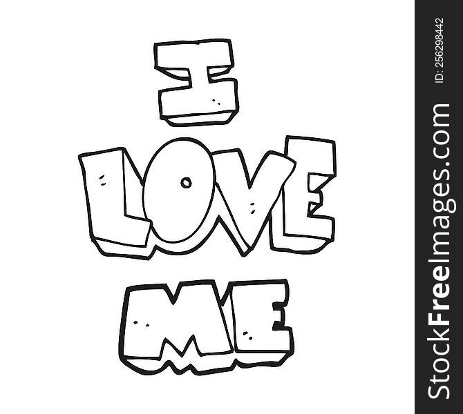 i love me freehand drawn black and white cartoon symbol. i love me freehand drawn black and white cartoon symbol