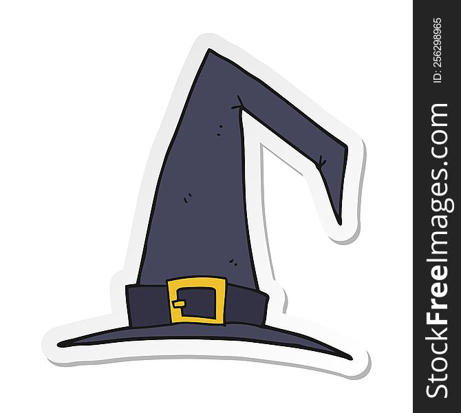 Sticker Of A Cartoon Witch Hat