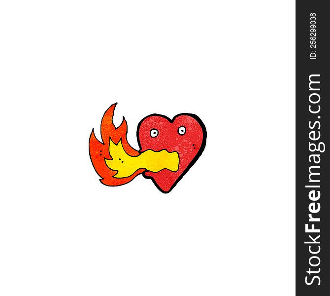 cartoon fire breathing heart