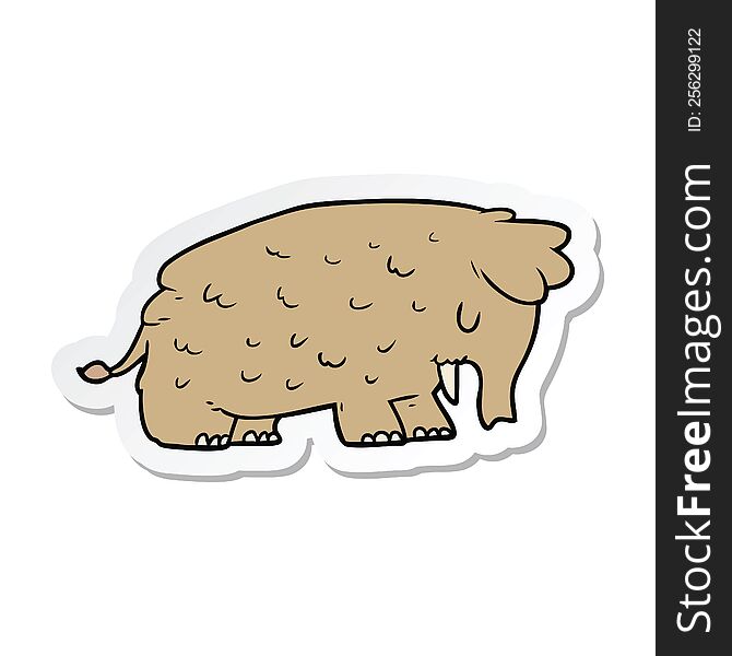 Sticker Of A Cartoon Mammoth