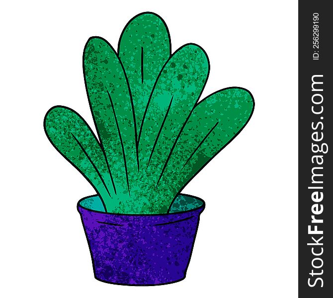 textured cartoon doodle of a green indoor plant