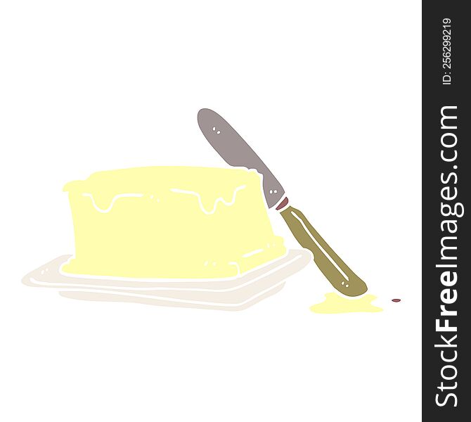 cartoon doodle butter and knife