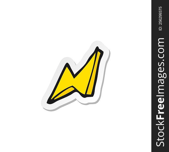 sticker of a cartoon lightning bolt doodle