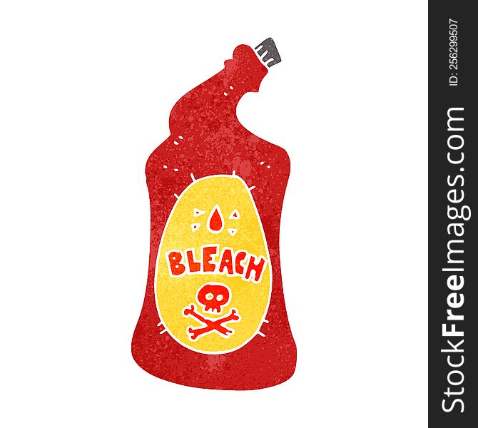 freehand retro cartoon bleach bottle