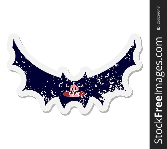 Spooky Halloween Bat Grunge Sticker