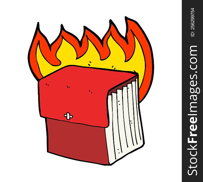 cartoon burning business files