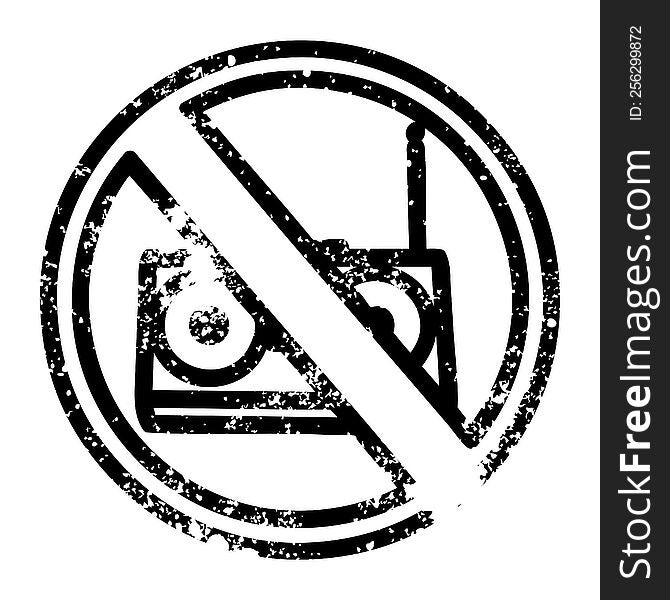 No Music Distressed Icon