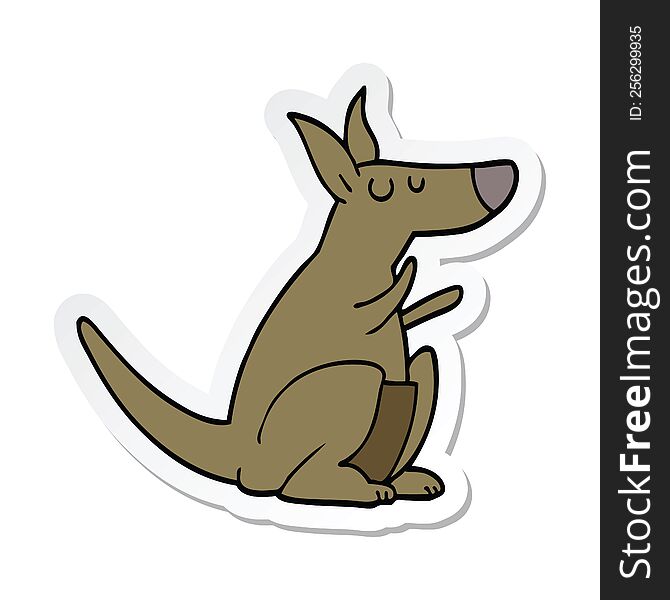 Sticker Of A Cartoon Kangaroo