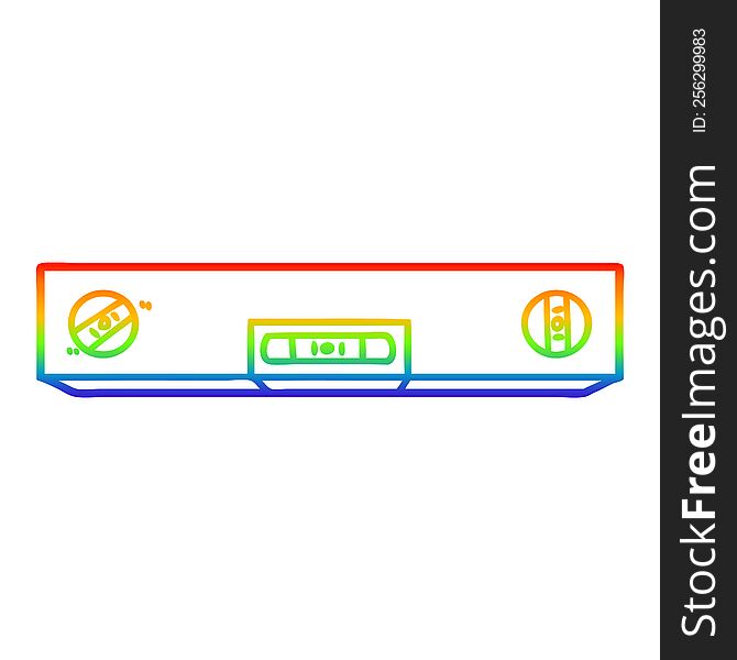 rainbow gradient line drawing cartoon spirit level