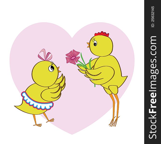 Chickens in love