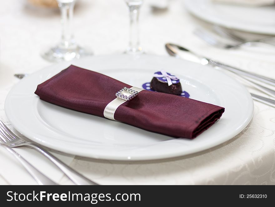 Elegant decoration of table in a restaurant