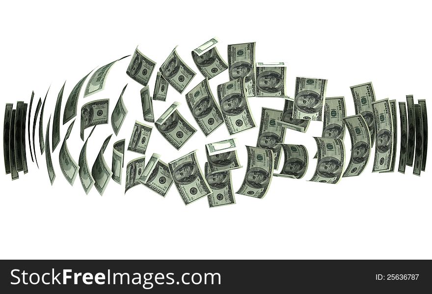 Money Transfer (isolated with clipping path)