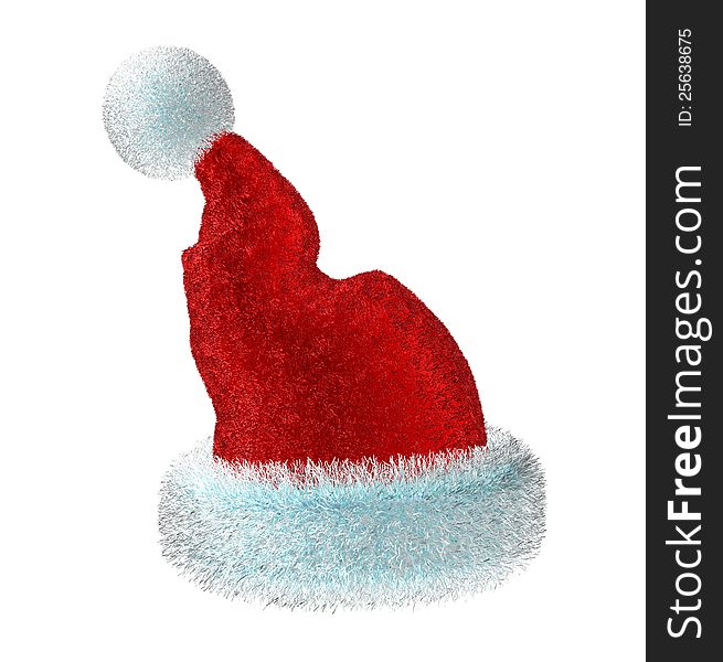Santa's red hat isolated on white background. Santa's red hat isolated on white background