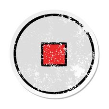 Distressed Sticker Of A Cute Cartoon Stop Button Royalty Free Stock Photography