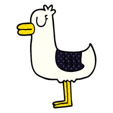 Cartoon Doodle Sea Gull Royalty Free Stock Image