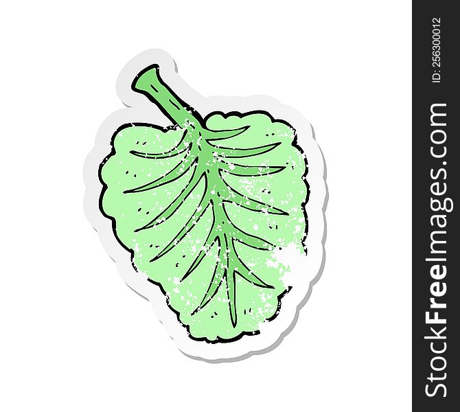 Retro Distressed Sticker Of A Cartoon Leaf Symbol