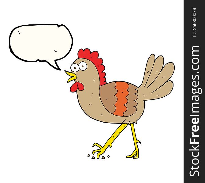 freehand drawn speech bubble cartoon chicken