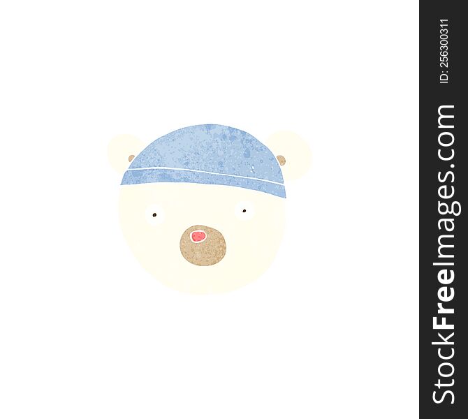 Cartoon Polar Bear Cub Wearing Hat