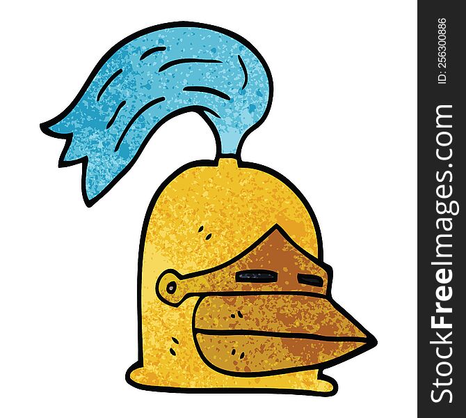 cartoon doodle golden helmet