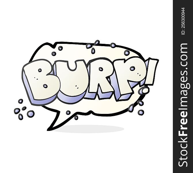 freehand drawn speech bubble cartoon burp text