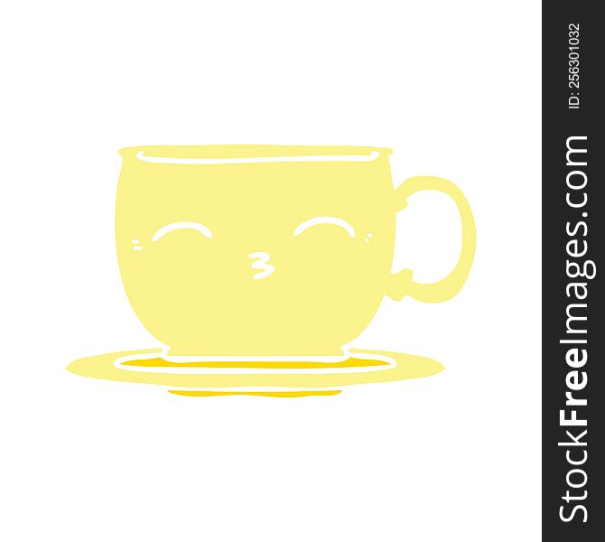 flat color style cartoon tea cup