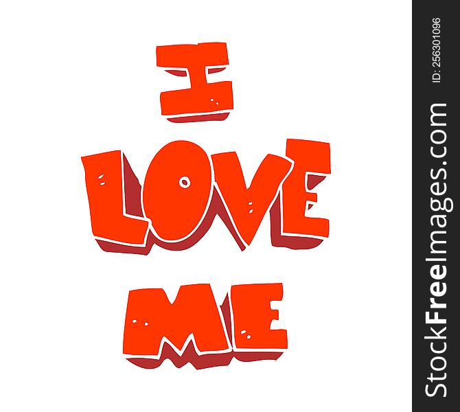 i love me flat color illustration of symbol. i love me flat color illustration of symbol