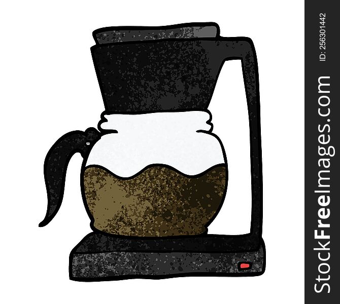 cartoon doodle coffee filter machine
