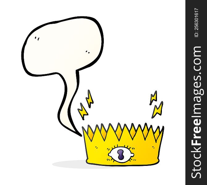 freehand drawn speech bubble cartoon magic crown