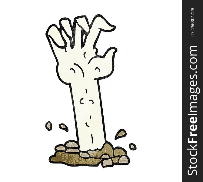 Textured Cartoon Zombie Hand Rising From Ground