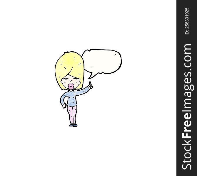 cartoon blond woman talking