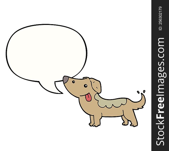 Cartoon Dog And Speech Bubble
