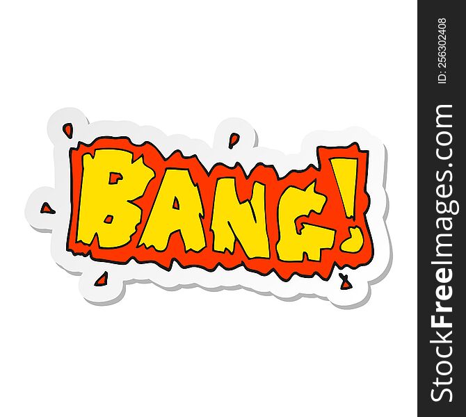sticker of a cartoon bang symbol
